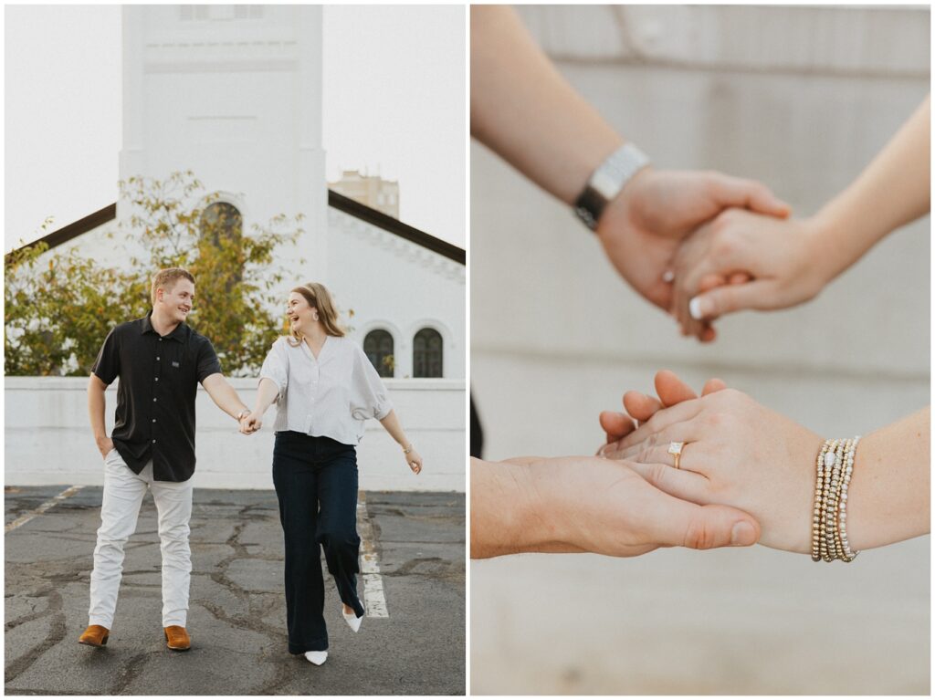 photo of engagement at downtown huntsville