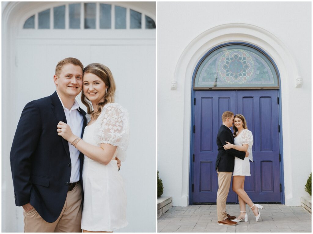 a photo of an engagement at downtown huntsville