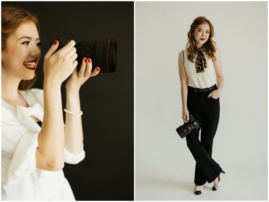 photograph of wedding photographer smiling at camera