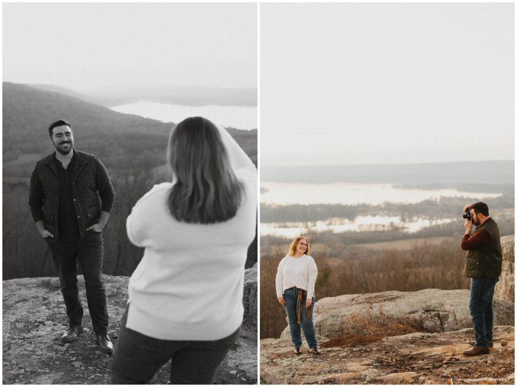 couple taking film photos of eachother