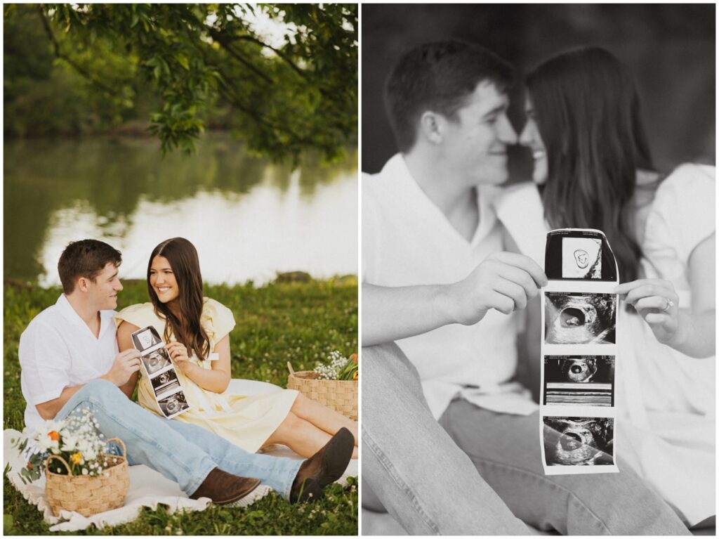 photo of baby announcement session at Ditto Landing