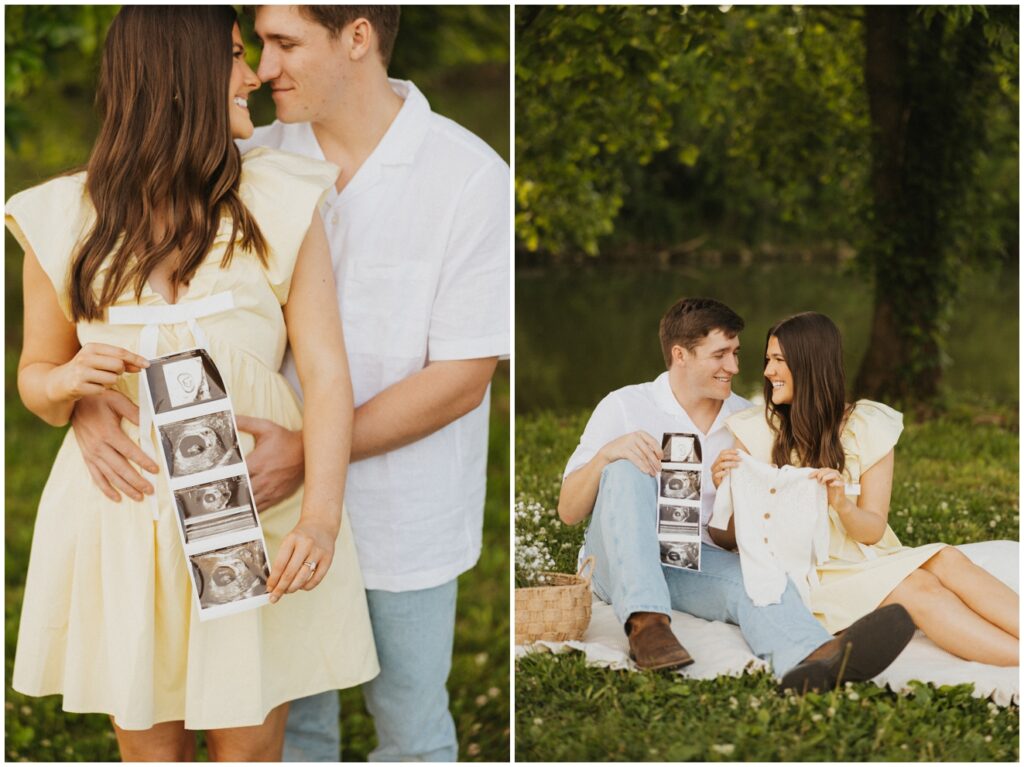 photo of baby announcement session at Ditto Landing