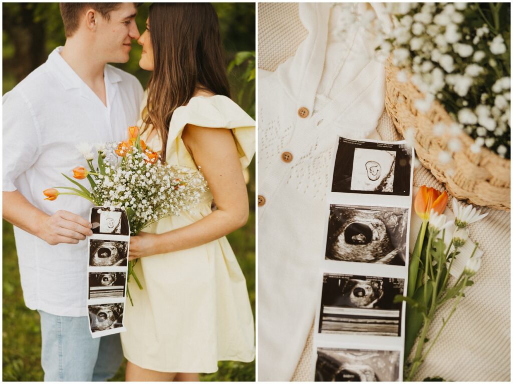 photo of baby announcement session at Ditto Landing