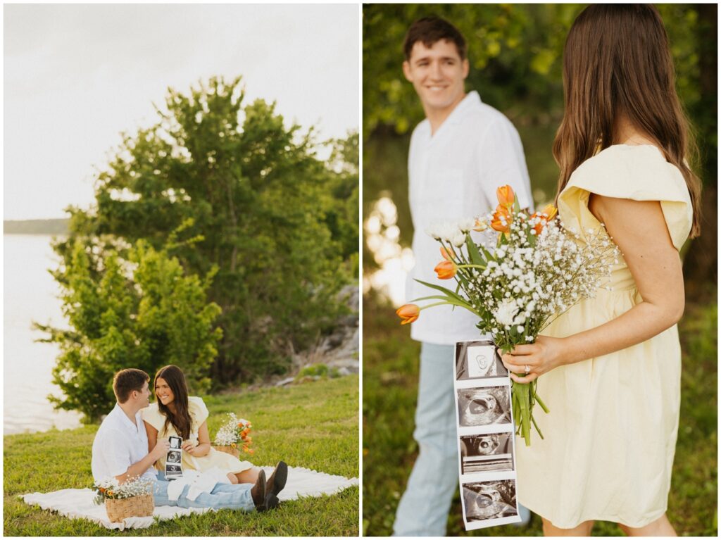 photo of baby announcement session at Ditto Landing