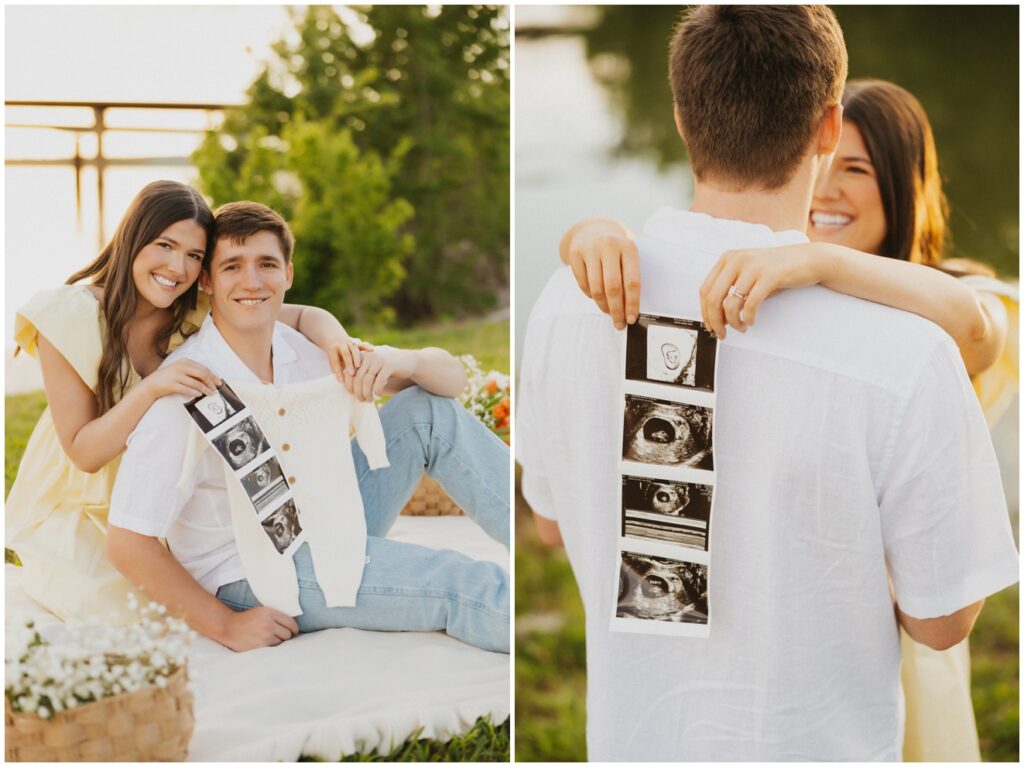photo of baby announcement session at Ditto Landing
