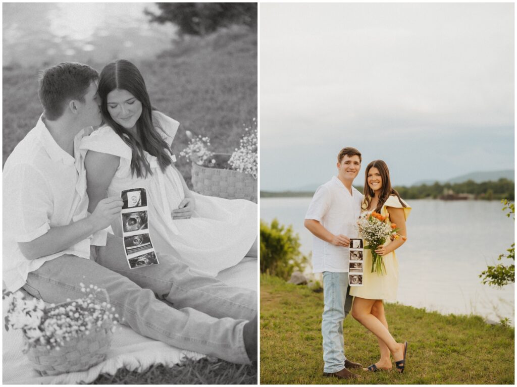 photo of baby announcement session at Ditto Landing