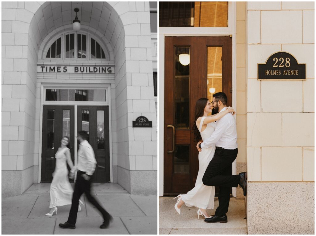 an engagement at downtown Huntsville, Alabama