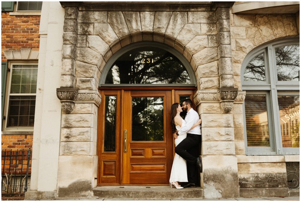 couple standing in doorway