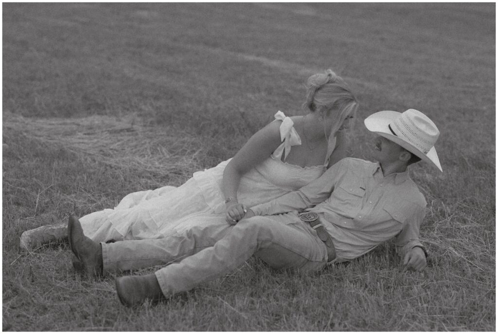 couple in a field 