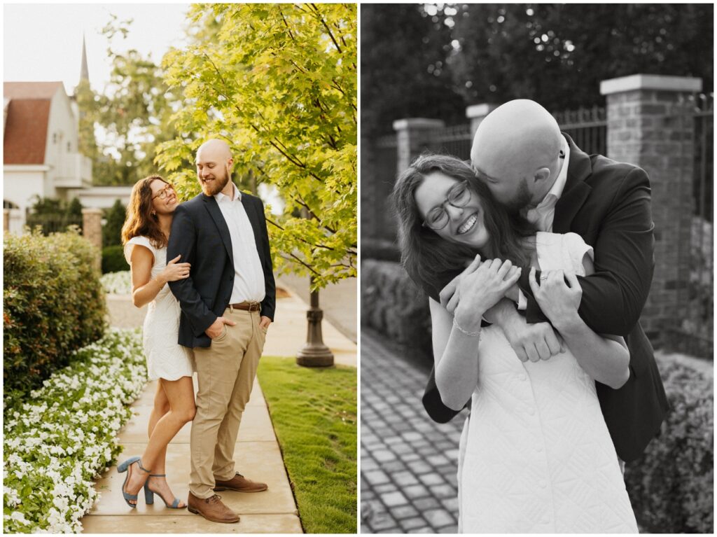 rainy anniversary session at downtown Huntsville