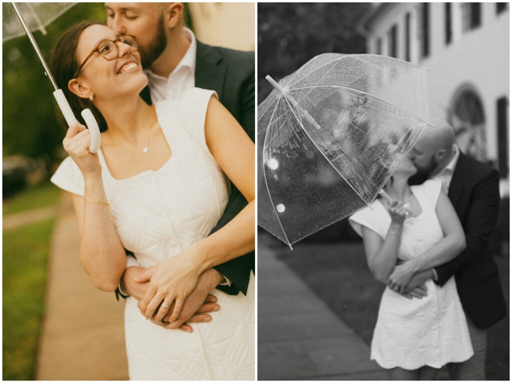 rainy anniversary session at downtown Huntsville