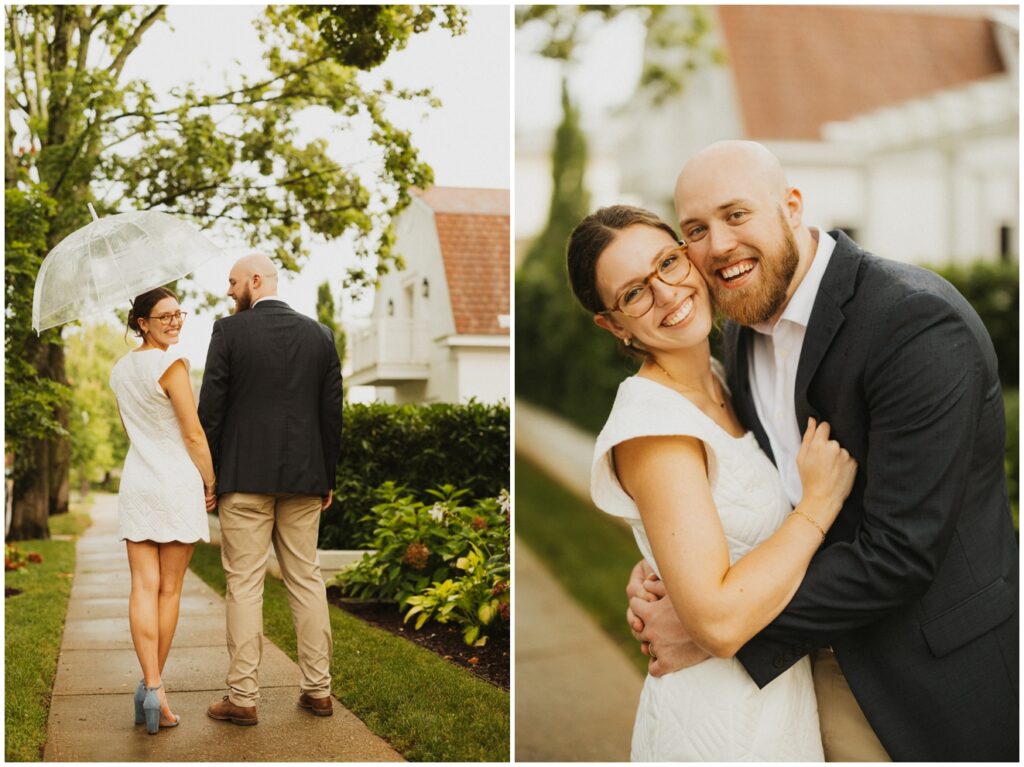 rainy anniversary session at downtown Huntsville