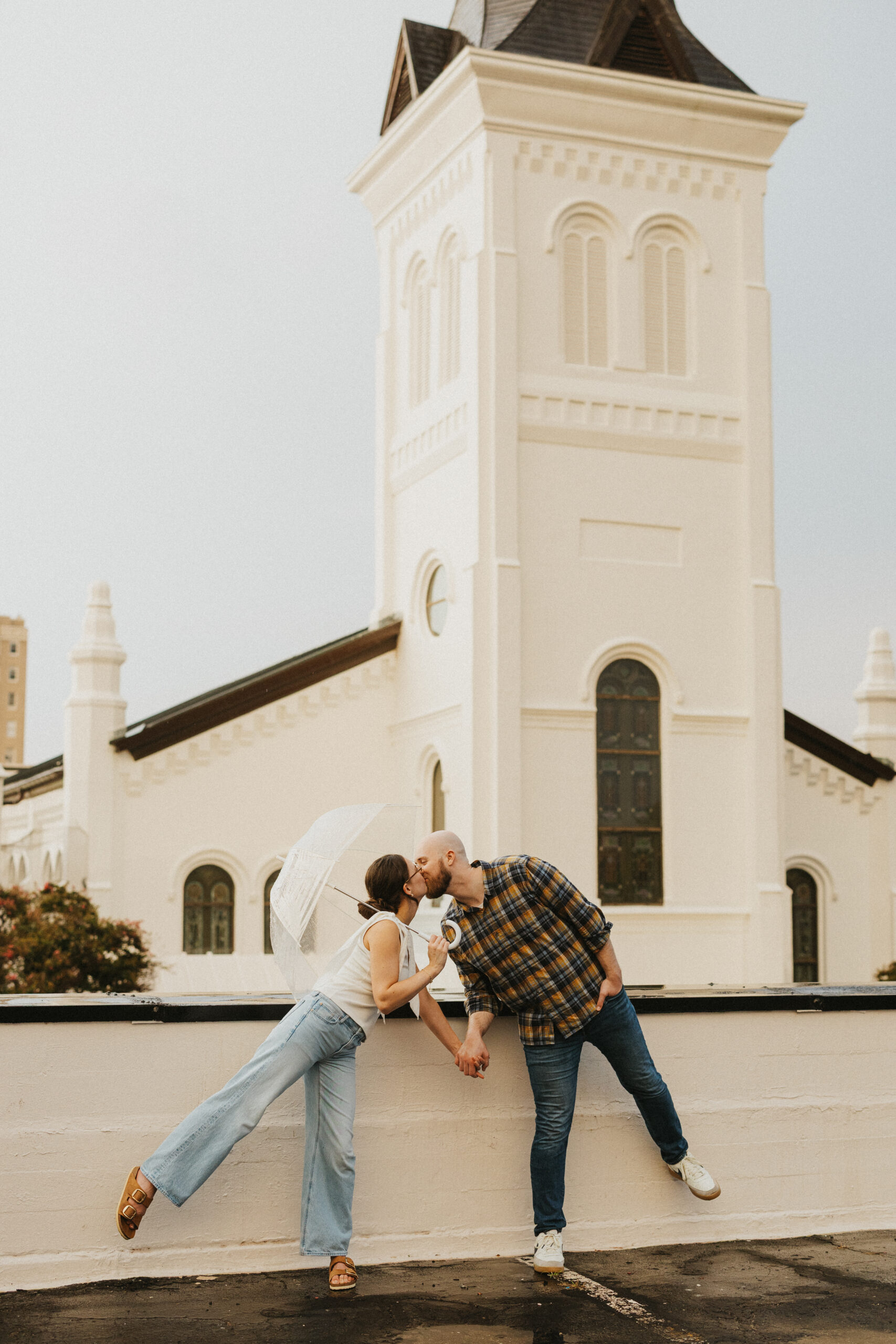 rainy photoshoot in downtown Huntsville