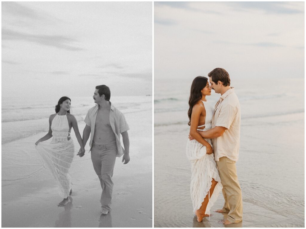 couple running on beach